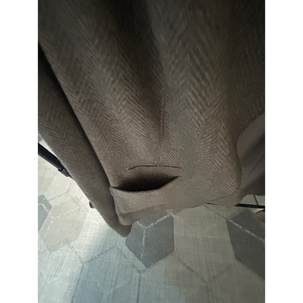 Banana Rep. Wool Herringbone Ruffle Collar Blazer Jacket Brown 783555-01-1 10 - Picture 4 of 8